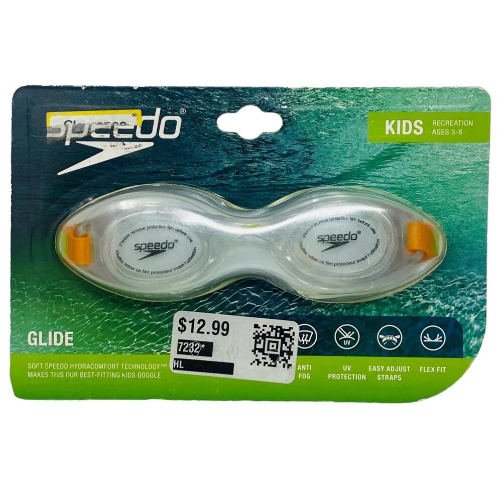 Speedo Kids Glide swim Goggle Ages 3-8 Anti-fog Flex-Fit No-Leak UV Protection